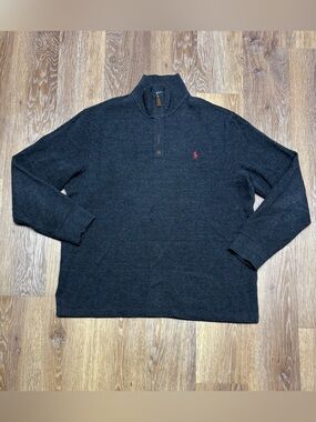 Polo by Ralph Lauren Charcoal Sweater with Blue & Yellow Label